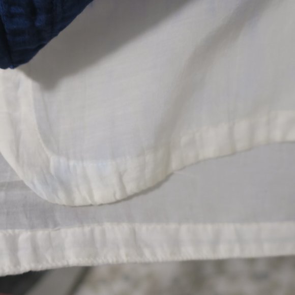 ATHLETA TIE DYE STRIPE KAFTAN SHIRT coverup blue white button silk beach LARGE - Picture 7 of 13